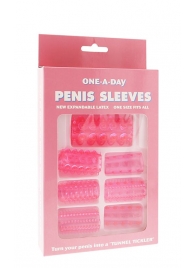 Набор из 7 розовых насадок на пенис ONE-A-DAY PENIS SLEEVES PINK - Seven Creations - в Челябинске купить с доставкой
