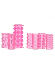 Набор из 7 розовых насадок на пенис ONE-A-DAY PENIS SLEEVES PINK - Seven Creations - в Челябинске купить с доставкой