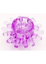 Фиолетовое гелевое эрекционное кольцо с шипиками - Toyfa Basic - в Челябинске купить с доставкой