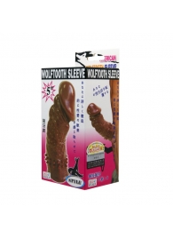 Коричневая насадка на пенис Wolftooth Sleeve - 13 см. - Baile - в Челябинске купить с доставкой