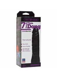 Насадка-фаллоимитатор для страпон-систем Vac-U-Lock CodeBlack 7 Inch Thin Dong - 18,3 см. - Doc Johnson - купить с доставкой в Челябинске