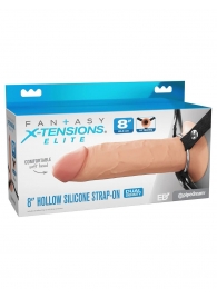 Полый страпон на ремнях 8’’ Hollow Silicone Strap-on - Pipedream - купить с доставкой в Челябинске