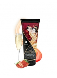 Массажный крем для тела с ароматом клубники и шампанского Sparkling Strawberry Wine - 200 мл. - Shunga - купить с доставкой в Челябинске