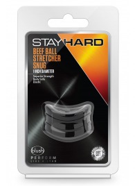 Черное эрекционное кольцо на мошонку Beef Ball Stretcher Snug - Blush Novelties - в Челябинске купить с доставкой