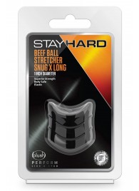 Черное эрекционное кольцо на мошонку Beef Ball Stretcher Snug X Long - Blush Novelties - в Челябинске купить с доставкой