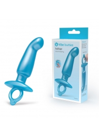 Голубая анальная пробка для массажа простаты Hither Silicone Prostate Plug - 14,3 см. - b-Vibe - в Челябинске купить с доставкой