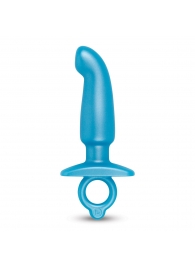 Голубая анальная пробка для массажа простаты Hither Silicone Prostate Plug - 14,3 см. - b-Vibe - в Челябинске купить с доставкой
