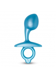 Голубая анальная пробка для массажа простаты Bulb Silicone Prostate Plug - 10,7 см. - b-Vibe - в Челябинске купить с доставкой