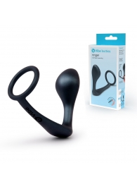 Черное эрекционное кольцо со стимулятором простаты Ringer Cock Ring   Plug - b-Vibe - в Челябинске купить с доставкой