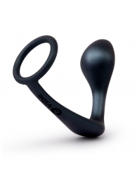 Черное эрекционное кольцо со стимулятором простаты Ringer Cock Ring   Plug - b-Vibe - в Челябинске купить с доставкой