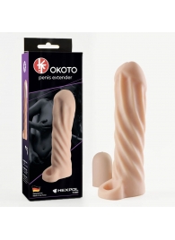 Телесная насадка-удлинитель Okoto со спиралевидным рельефом - 16 см. - Sitabella - в Челябинске купить с доставкой