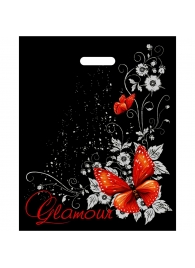 Черный пакет Glamour с вырубной ручкой (38х47 см) - Сима-Ленд - купить с доставкой в Челябинске