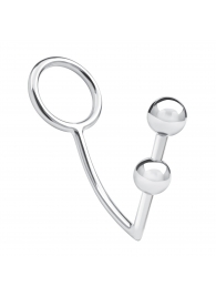 Кольцо на пенис с анальным стимулятором Two Bead Stainless Steel Anal Hook   Cock Ring - BlueLine - в Челябинске купить с доставкой