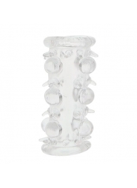 Прозрачная насадка на пенис с шипами и бугорками JELLY JOY LUST CLUSTER CLEAR - Dream Toys - в Челябинске купить с доставкой