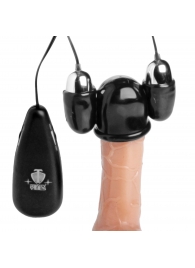 Черная стимулирующая насадка для головки полового члена Multi Speed Vibrating Penis Head Teaser - XR Brands - в Челябинске купить с доставкой