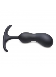 Черный массажер простаты с утяжелителями Premium Silicone Weighted Prostate Plug Medium - 16,3 см. - XR Brands - в Челябинске купить с доставкой