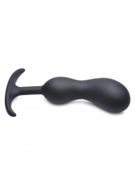 Черный массажер простаты с утяжелителями Premium Silicone Weighted Prostate Plug Large - 18,8 см. - XR Brands - в Челябинске купить с доставкой