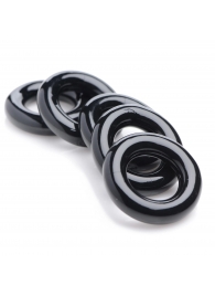 Комплект из 5 черных эрекционных колец для мошонки Ring Master Custom Ball Stretcher Kit - XR Brands - в Челябинске купить с доставкой