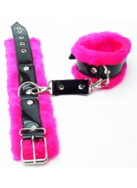 Оковы на ноги с розовым мехом BDSM Light - БДСМ Арсенал - купить с доставкой в Челябинске