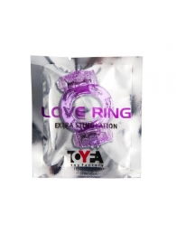 Фиолетовое виброкольцо с двумя вибропульками - Toyfa Basic - в Челябинске купить с доставкой