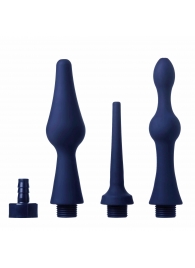 Набор из 3 универсальных насадок для анального душа Universal 3 Piece Silicone Enema Attachment Set - XR Brands - купить с доставкой в Челябинске