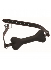 Черный кляп в форме косточки Hound Adjustable Dog Bone Gag - XR Brands - купить с доставкой в Челябинске
