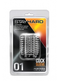 Прозрачная насадка с шипами STAY HARD COCK SLEEVE 01 CLEAR - Blush Novelties - в Челябинске купить с доставкой
