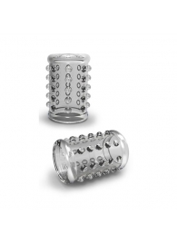 Прозрачная насадка на пенис с шишечками STAY HARD COCK SLEEVE 02 CLEAR - Blush Novelties - в Челябинске купить с доставкой