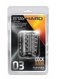 Прозрачная насадка с шипами и шишечками STAY HARD COCK SLEEVE 03 CLEAR - Blush Novelties - в Челябинске купить с доставкой