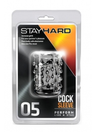 Прозрачная насадка с капельками STAY HARD COCK SLEEVE 05 CLEAR - Blush Novelties - в Челябинске купить с доставкой
