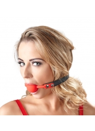 Силиконовый кляп-шар на чёрных ремешках Red Gag silicone - Orion - купить с доставкой в Челябинске