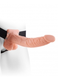 Полый страпон телесного цвета Hollow Strap-On with Balls - 24 см. - Pipedream - купить с доставкой в Челябинске