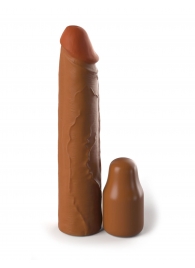 Коричневая насадка на член 2  Silicone X-tension - 20,3 см. - Pipedream - в Челябинске купить с доставкой