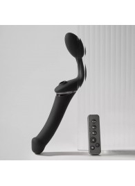 Черный безремневой вибрострапон Strap-On-Me Multi Orgasm Size XL - Strap-on-me - купить с доставкой в Челябинске