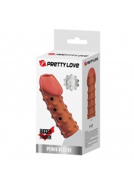 Телесная открытая насадка на пенис с бугорками - 19,8 см. - Baile - в Челябинске купить с доставкой