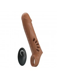 Коричневая вибронасадка с подхватом мошонки и пультом ДУ - Baile - в Челябинске купить с доставкой