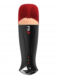 Телесный мастурбатор-вагина в черной колбе с вибрацией Fuck-O-Matic Pro XL - Pipedream - в Челябинске купить с доставкой