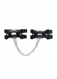 Черные кожаные оковы из двух ремешков - Pecado - купить с доставкой в Челябинске