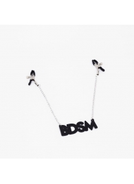 Зажимы на соски с кожаной подвеской BDSM - Crazy Handmade - купить с доставкой в Челябинске