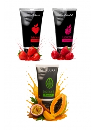 Набор из 3 съедобных лубрикантов JUJU (клубника, малина, тропические фрукты) - JuJu - купить с доставкой в Челябинске