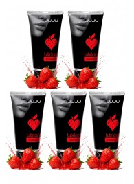 Набор из 5 съедобных лубрикантов JUJU со вкусом клубники - JuJu - купить с доставкой в Челябинске