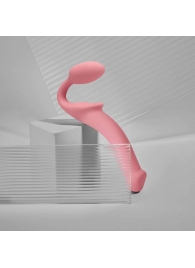 Розовый безремневой страпон Strap-on-me Semi-Realistic Bendable Strap-On size S - Strap-on-me - купить с доставкой в Челябинске