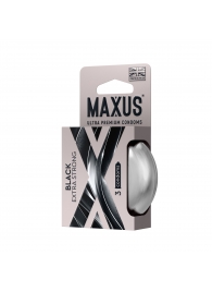 Черные утолщенные презервативы MAXUS Extra Strong с железным кейсом - 3 шт. - Maxus - купить с доставкой в Челябинске