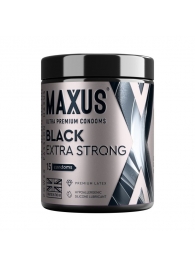 Черные утолщенные презервативы MAXUS Extra Strong с железным кейсом - 15 шт. - Maxus - купить с доставкой в Челябинске