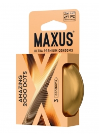 Точечные презервативы MAXUS 2000 Amazing Dots с железным кейсом - 3 шт. - Maxus - купить с доставкой в Челябинске