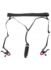 Женские вибростринги с зажимами для половых губ Spreader String with Vibrator - Orion - купить с доставкой в Челябинске