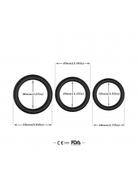 Набор из 3 черных эрекционных колец Stay Hard - Boys of Toys - в Челябинске купить с доставкой