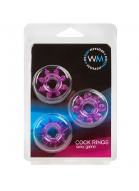 Набор из 3 лиловых эрекционных колец различной формы - Erowoman-Eroman - в Челябинске купить с доставкой