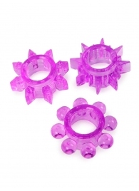 Набор из 3 лиловых эрекционных колец различной формы - Erowoman-Eroman - в Челябинске купить с доставкой