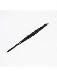 Черный ажурный чокер с золотистой фурнитурой - Crazy Handmade - купить с доставкой в Челябинске